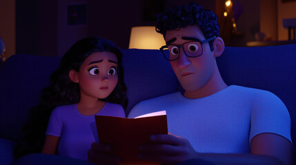 Romantic Love, A photorealistic image depicting a couple sitting together, set in a detailed and lifelike scene, perfect for romantic or relationship-themed content.