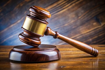 Legal gavel and block highlighting concepts of justice, fairness, and authority in legal proceedings.
