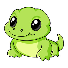 Cute Crocodile Cartoon Kawaii Sticker. Character Vector Illustration