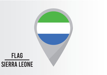 Sıerra Leone Flag on Location Pin. vector illustration