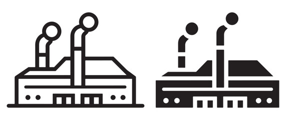 Obraz premium Factory icon vector illustration, outline design