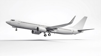 Obraz premium Boeing 737-800 Airplane in Flight, White Aircraft