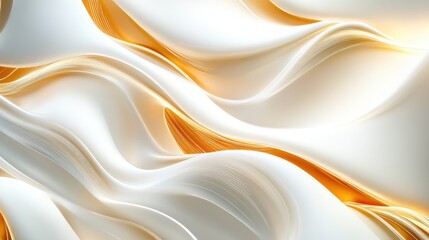 Abstract Swirling Gold and White Design