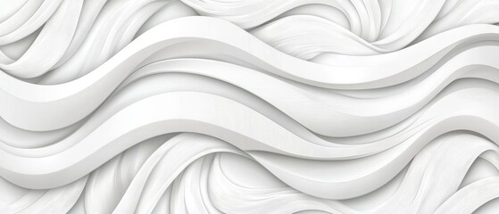 Obraz premium Abstract White Wave Background Modern 3D Swirls Smooth Curves Elegant Texture