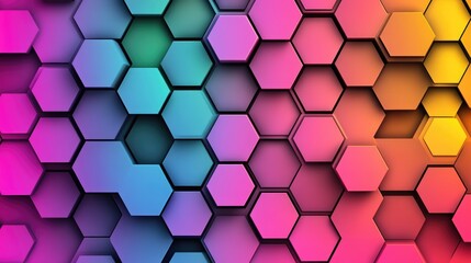 Abstract Hexagonal Pattern in Vibrant Colors