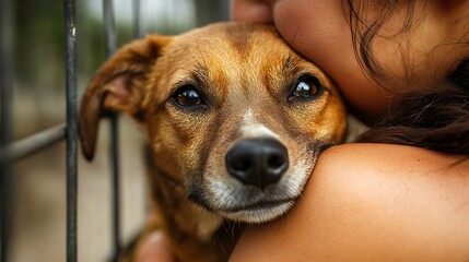 A photo of a shelter animal being adopted into a loving home, showcasing the importance of responsible pet ownership and animal welfare.