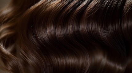 Naklejka premium Elegant Voluminous Blowout Hairstyle with Glossy Brown Locks and Soft Curled Ends
