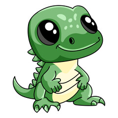 Cute Dinosaur Cartoon Kawaii Sticker. Character Vector Illustration