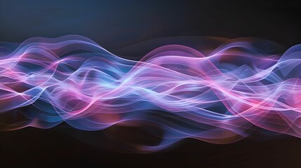 Obraz premium Colorful abstract waves create dynamic flow and movement in dark background