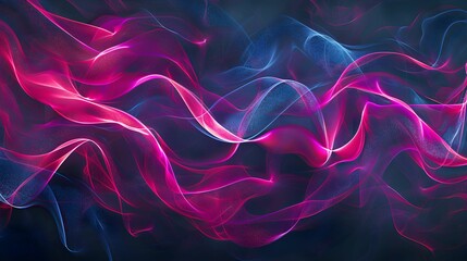 Obraz premium Colorful abstract waves create dynamic visual flow in a digital artwork