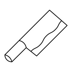 Knife Outline Vector Illustration. A simple black and white vector outline of a knife, featuring a straight blade and a handle with defined details.