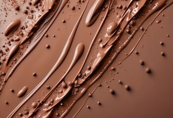 Graphic relief mocha mousse food art design 3D, abstract chocolate stains, splashes and drops on a...