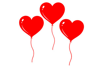 Red heart shaped balloons