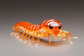 Centipede stretched out, displaying its long segmented body and numerous legs in a natural setting, showcasing its unique and fascinating form