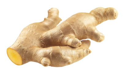 Ginger root isolated on transparent background.