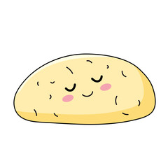 Cute Potato Cartoon Kawaii Sticker. Character Vector Illustration