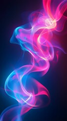 Obraz premium Colorful swirling smoke pattern on a dark background with vibrant lighting effects