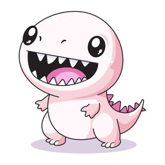 Fototapeta premium Cute Dinosaur Cartoon Kawaii Sticker. Character Vector Illustration