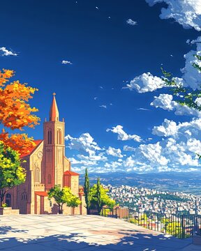 Akkar Lebanon Travel Poster Flat Illustration Print Decor Gift Canvas Wall Art Gift