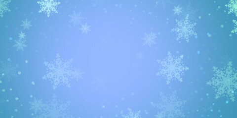 Blue winter background with snowflakes