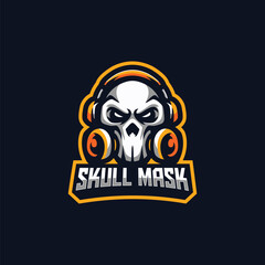Skull Mask Esport Logo Template