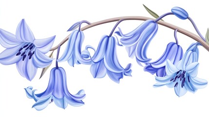 Delicate Blue Flowers Branching Out Beautifully