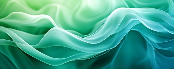 Obraz premium Gradient of turquoise and vivid green with a bright, energetic flow that creates a fresh, vibrant atmosphere.