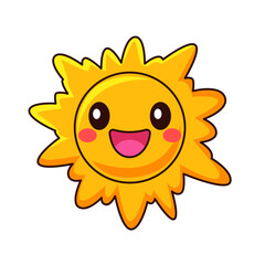 Cute Fire Ball Cartoon Kawaii Sticker. Character Vector Illustration