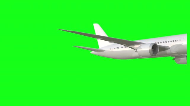 airplane on a green screen background