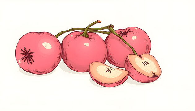 Pommes de terre grenailles en gros plan, hand-drawn digital illustration. isolated with white shades