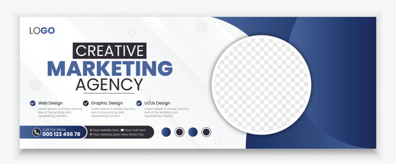 Modern vector digital business marketing promotion Facebook cover design template, Business conference, webinar Facebook cover, business Facebook Cover Design, web banner