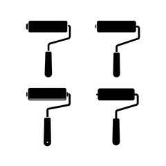 paint rollers silhouette vector design