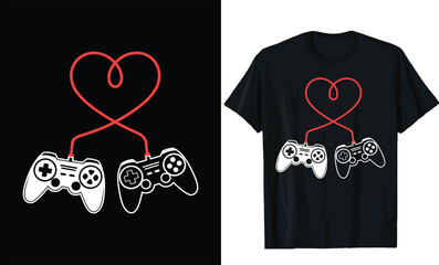 game controllers make heart valentines day t shirt design © B2