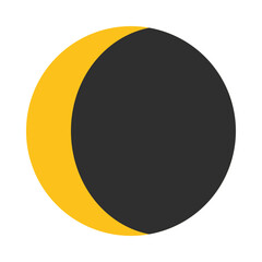 Waning Crescent Moon - Lunar Phase Icon, Night Sky Illustration, and Astronomy Symbol Clipart Design