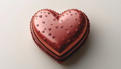 Valentine's Day red heart-shaped object with white background

