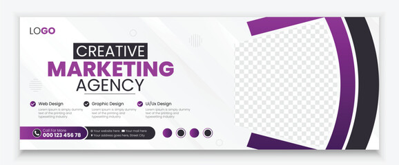 Modern vector digital business marketing promotion Facebook cover design template, Business conference, webinar Facebook cover, business Facebook Cover Design, web banner