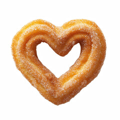 Fototapeta premium heart shape churro isolated on transparent background Generative Ai.