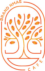 Obraz premium Abstract vibrant tree logo design, root vector - Tree of life logo design inspiration isolated on white background.