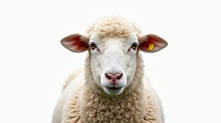 Detailed Close-Up Portrait of a Sheep