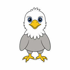 Out line vector cute Bald Eagle cartoon vector illustration