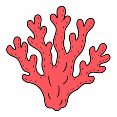 Out line vector cute Coral cartoon illustration