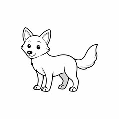 Out line vector cute Dingo cartoon illustration