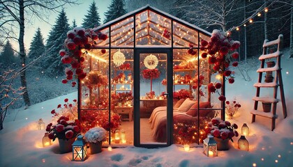 Winter Wonderland Greenhouse: Cozy Romantic Escape 