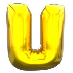 3D Gold Alphabet Letter U