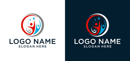 Community Logo Icon vector design, Family illustration logo together.