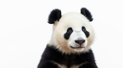 Obraz premium Close-up Portrait of a Panda on White Background