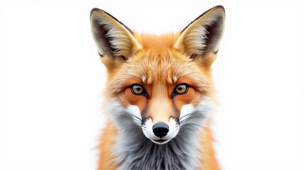 Fototapeta premium Detailed Close-Up Portrait of a Fox