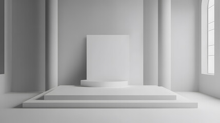 A smooth gray gradient background with a product display or empty studio backdrop.