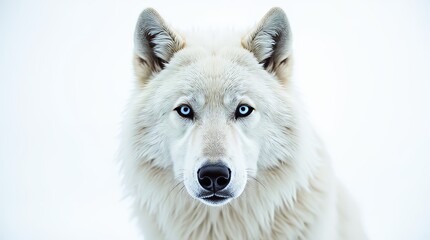 Obraz premium Detailed Close-Up Portrait of a White Wolf