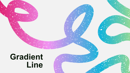 Textured rainbow colored curved lines. Spiral lines for minimal design on white background